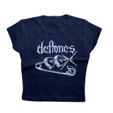 Y2K Deftones Baby Tee, Gothic Emo Girl Tops, Grunge 2000s, Emo Scene 2000s Clothes, Y2k Top Women Streetwear Shirt, Summer Vintage Women Casual Baby Tee, Gift For Girlfriend