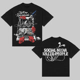 Y2K Social Media 2025 Tshirt Graphic Tee Cotton Unisex Top Streetwear Oversized For Women and Men