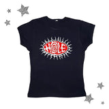 Y2k Women Graphic Baby Tee Streetwear Short Sleeve Hole Band Shirt