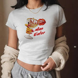 Man Eater Baby Tee - 90s / Y2k cute baby tee style, Baby Tee 90s Baby Tee Shirt Aesthetic Baby Tee