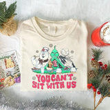 You Can't Sit With Us Christmas Character Movie Grin Jack Skellington Shirt, Christmas Movies Shirt, Xmas Graphic Tee