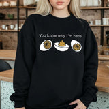 You Know Why I'm Here Sweatshirt Casual Street Style Fleece Fabric Crewneck Pullover Sweatshirt Tops Trendy for Women for Men, Perfect Gifts