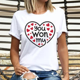 You Won My T-Shirt, Cute Retro Valentines Day Shirt, Valentines Day Gift Tee, Cupid Hearts Tee, Valentine Heart Shirt, Gift T-Shirt For Her.