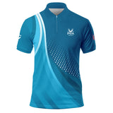 Golf Love Sport Color Blue 2024 PGA Championship Valhalla Taylor Made Zipper Polo Shirt Style Classi