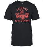 Ethan Buck Wearing Exercise Your Demons Devil T-Shirt, Hoodie, Tank Top, Sweater And Long Sleeve T-Shirt-Unisex T-Shirt