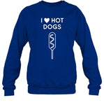 I Heart Hot Dogs Crewneck Sweatshirt