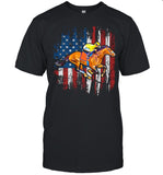 American Flag Horse Racing shirt_1