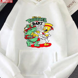 90s Bootleg Ninja Turtle Vs Bart Simpson Unisex Hoodie