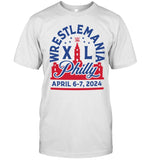 Limited Edition Wrestlemania 40 Sportiqe Philadelphia, PA Tri-Blend T-Shirt