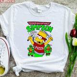 90s Bootleg Turtle Bart Teenage Mutant Ninja Simpson Kowabunga Dude Unisex T-shirt