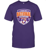 Limited Clemson Tigers Logo 2023 Men's Soccer Champions Purple T-Shirt