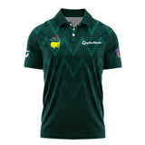 Abstract Dark Green Zigzag Background Masters Tournament Taylor Made Polo Shirt Style Classic Polo S