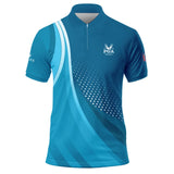 Golf Love Sport Color Blue 2024 PGA Championship Valhalla Rolex Zipper Polo Shirt Style Classic Zipp