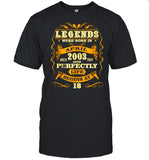 Legends Born In April 2003 18th Birthday 18 Years Old Gift shirt
