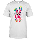 Easter Mothers Day Lolli Tie Dye Bunny Rabbit Floral Lover T-Shirt