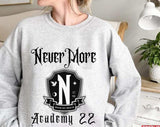 Black Nevermore Academy 22 Logo Wednesday Addams Matching Fanart Unisex Sweatshirt