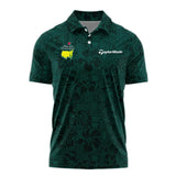 Hibiscus And Tropical Leaves With Tribal Elements Pattern Golf Masters Tournament Taylor Made Polo S