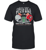 Georgia Bulldogs vs Ohio State Buckeyes College Football Playoff 2022 Peach Bowl Matchup Old School T-Shirt
