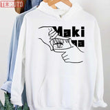 Black Outline Art Makima Chainsaw Man Unisex Hoodie