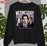 Black Is My Happy Color The Addams Family Image Retro Black Gift Art Unisex T-Shirt