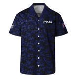 Golf 2024 PGA Championship Ping Hawaiian Shirt Blue Camouflage Pattern Sport All Over Print Oversize