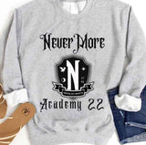 Black Nevermore Academy 22 Logo Wednesday Addams Matching Fanart Unisex Sweatshirt
