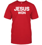Jamey Chadwell Wearing Jesus Won Shirt