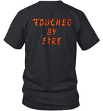 Heartagram Touched By Fire Black T Shirt