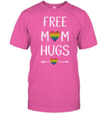 Free mom hugs with rainbow flag heart for pride month T-Shirt