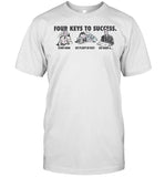 Four Keys To Success Study Hard Get Plenty Of Rest Eat Right Shirt