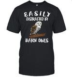 Easily Distracted By Barn Owls Bird Birding shirt_1